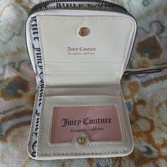 NWOT Juicy Couture Queen of Everything Zip Around Wallet Pink Black Cute Trendy - Picture 2 of 6